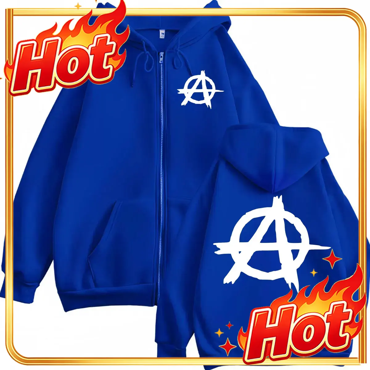 Mens Fashion Zip Up Hoodies - TV Series Sons of Anarchy Logo