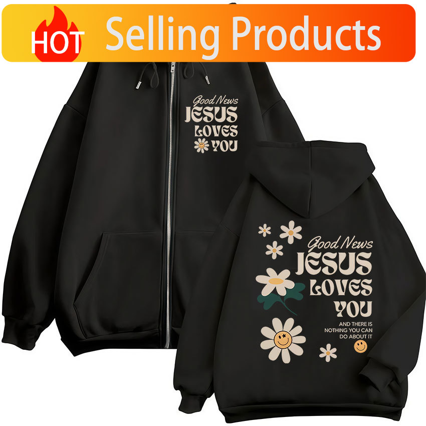 Good News Jesus Loves You Chri - Mens Fashion Zip Up Hoodies review and price