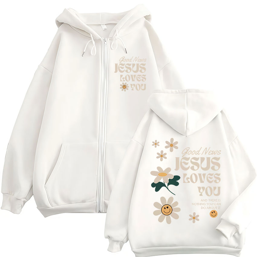 Good News Jesus Loves You Chri - Mens Fashion Zip Up Hoodies review and price