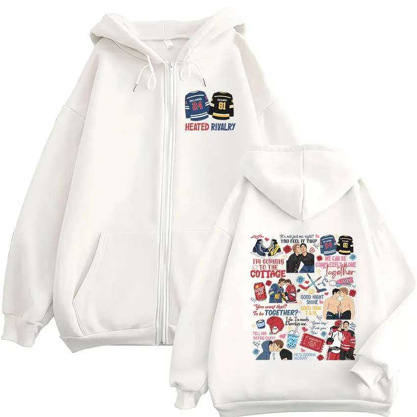 Heated Rivalry Print Zipper Ho - Mens Fashion Zip Up Hoodies review and price