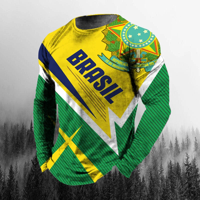 Vintage Brazilian Flag 3D Prin - Men'S Fashion T Shirts review and price