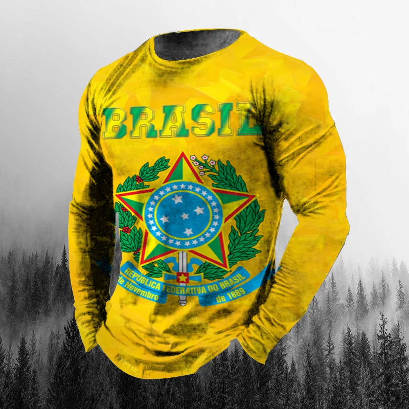 Vintage Brazilian Flag 3D Prin - Men'S Fashion T Shirts review and price