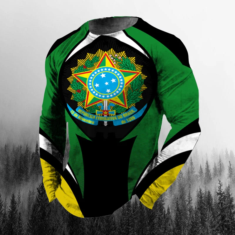 Vintage Brazilian Flag 3D Prin - Men'S Fashion T Shirts review and price