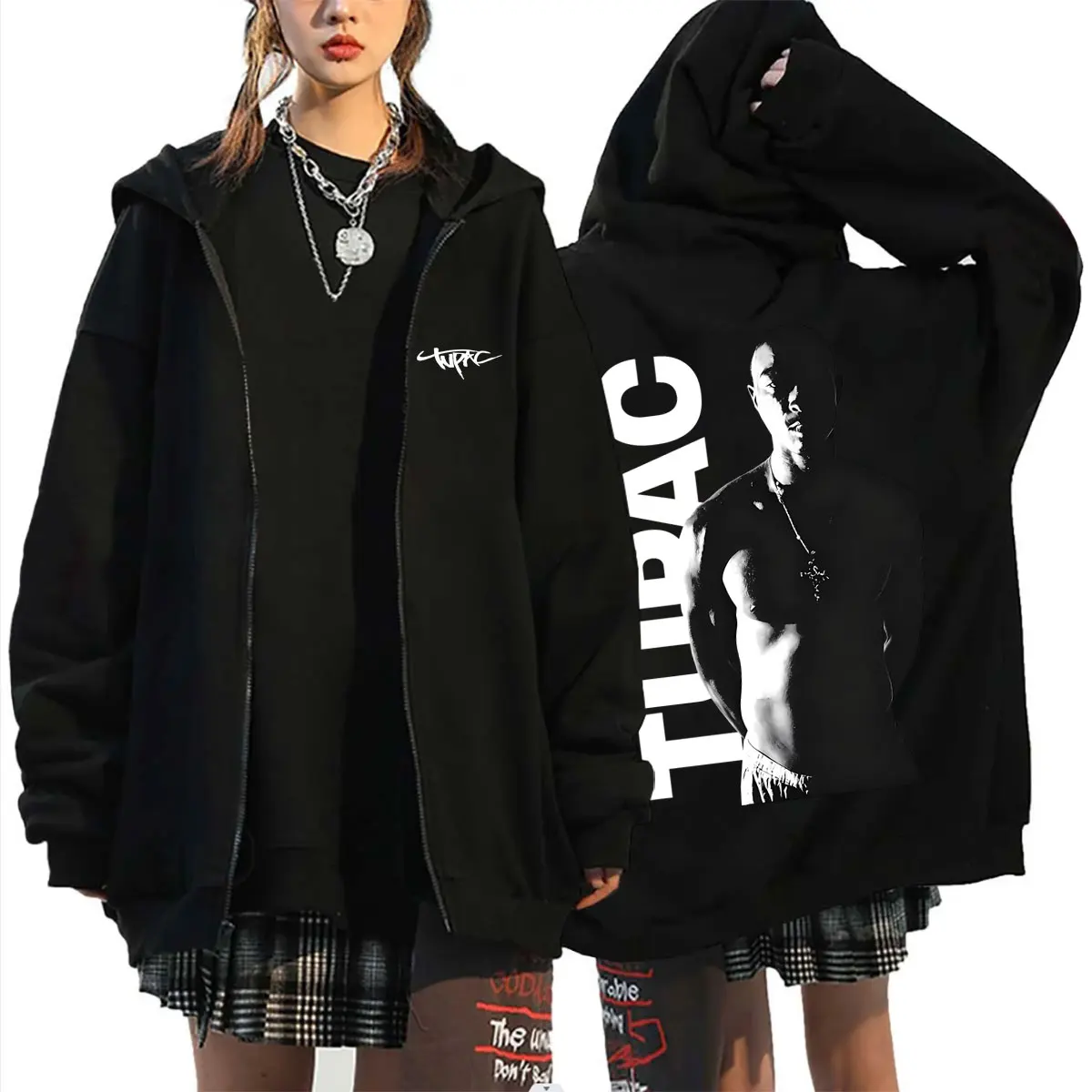Rapper Tupac 2pac Zipper Hoodi - Mens Fashion Zip Up Hoodies review and price